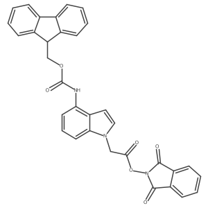 1,3-dioxo-2,3-dihydro-1H-isoindol-2-yl 2-[4-({[(9H-fluoren-9-yl)methoxy]carbonyl}amino)-1H-indol-1-yl]acetate Structure