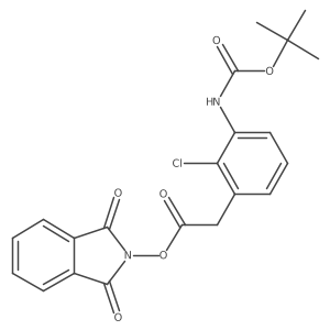 1,3-dioxo-2,3-dihydro-1H-isoindol-2-yl 2-(3-{[(tert-butoxy)carbonyl]amino}-2-chlorophenyl)acetate Structure