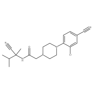 2-[4-(2-Chloro-4-cyanophenyl)piperazin-1-yl]-N-(2-cyano-3-methylbutan-2-yl)acetamide Structure