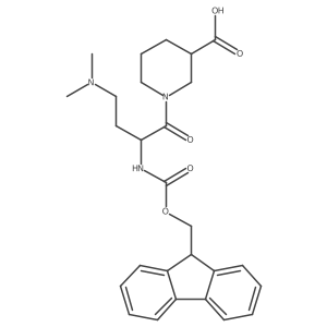 (3R)-1-[4-(dimethylamino)-2-({[(9H-fluoren-9-yl)methoxy]carbonyl}amino)butanoyl]piperidine-3-carboxylic acid结构式