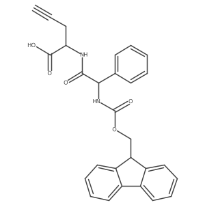 2-[(2S)-2-({[(9H-fluoren-9-yl)methoxy]carbonyl}amino)-2-phenylacetamido]pent-4-ynoic acid结构式