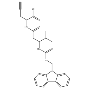 2-[(3R)-3-({[(9H-fluoren-9-yl)methoxy]carbonyl}amino)-4-methylpentanamido]pent-4-ynoic acid结构式