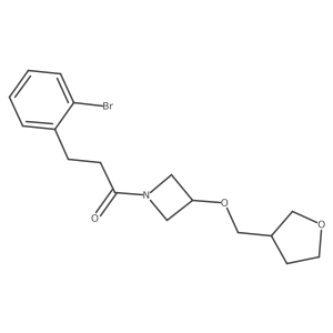 3-(2-Bromophenyl)-1-(3-((tetrahydrofuran-3-yl)methoxy)azetidin-1-yl)propan-1-one结构式