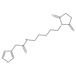 N-(2-(2-(2,5-dioxopyrrolidin-1-yl)ethoxy)ethyl)-2-(thiophen-3-yl)acetamide结构式