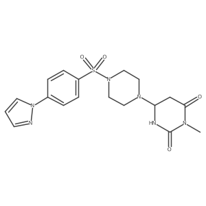 3-Methyl-6-[4-(4-pyrazol-1-ylphenyl)sulfonylpiperazin-1-yl]-1,3-diazinane-2,4-dione Structure