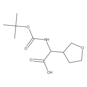 (2S)-2-((tert-Butoxycarbonyl)amino)-2-(tetrahydrofuran-3-yl)acetic acid结构式