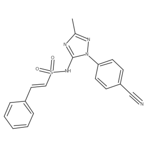 N-[1-(4-cyanophenyl)-3-methyl-1H-1,2,4-triazol-5-yl]-2-phenylethene-1-sulfonamide结构式