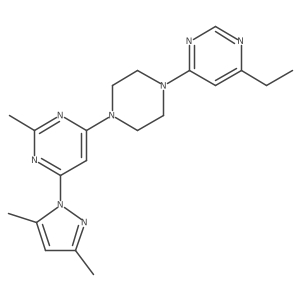 4-(3,5-dimethyl-1H-pyrazol-1-yl)-6-[4-(6-ethylpyrimidin-4-yl)piperazin-1-yl]-2-methylpyrimidine结构式