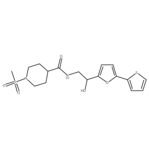 N-{2-hydroxy-2-[5-(thiophen-2-yl)furan-2-yl]ethyl}-1-methanesulfonylpiperidine-4-carboxamide Structure