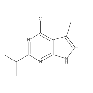 4-chloro-5,6-dimethyl-2-propan-2-yl-7H-pyrrolo[2,3-d]pyrimidine结构式