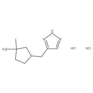 3-methyl-1-[(1H-1,2,3-triazol-5-yl)methyl]pyrrolidin-3-amine dihydrochloride结构式