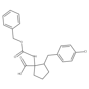 1-{[(Benzyloxy)carbonyl]amino}-2-[(4-chlorophenyl)methyl]cyclopentane-1-carboxylic acid结构式
