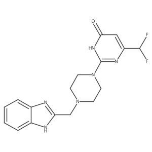 2-{4-[(1H-1,3-benzodiazol-2-yl)methyl]piperazin-1-yl}-6-(difluoromethyl)-3,4-dihydropyrimidin-4-one Structure