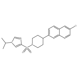 6-chloro-2-(1-{[1-(propan-2-yl)-1H-imidazol-4-yl]sulfonyl}piperidin-4-yl)-1,8-naphthyridine Structure