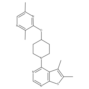 3-[(1-{5,6-Dimethylthieno[2,3-d]pyrimidin-4-yl}piperidin-4-yl)oxy]-2,5-dimethylpyrazine Structure
