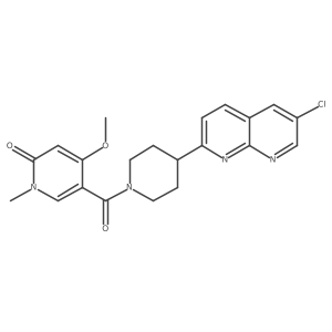 5-[4-(6-Chloro-1,8-naphthyridin-2-yl)piperidine-1-carbonyl]-4-methoxy-1-methyl-1,2-dihydropyridin-2-one Structure