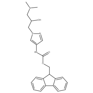 (9H-fluoren-9-yl)methyl N-{1-[3-(dimethylamino)-2-hydroxypropyl]-1H-pyrazol-4-yl}carbamate Structure