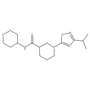 N-(oxan-4-yl)-1-[3-(propan-2-yl)-1,2,4-thiadiazol-5-yl]piperidine-3-carboxamide结构式