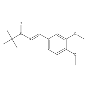 (R)-N-(3,4-dimethoxybenzylidene)-2-methylpropane-2-sulfinamide结构式