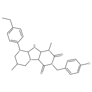 3-[(4-chlorophenyl)methyl]-9-(4-ethylphenyl)-1,7-dimethyl-6,7,8,9a,10,10a-hexahydro-4aH-purino[7,8-a]pyrimidine-2,4-dione结构式