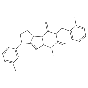 4-Methyl-6-(3-methylphenyl)-2-[(2-methylphenyl)methyl]-4a,7,8,9a-tetrahydropurino[7,8-a]imidazole-1,3-dione Structure