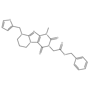 benzyl 2-(9-(furan-2-ylmethyl)-1-methyl-2,4-dioxo-1,2,6,7,8,9-hexahydropyrimido[2,1-f]purin-3(4H)-yl)acetate结构式