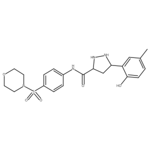 5-(2-hydroxy-5-methylphenyl)-N-(4-morpholin-4-ylsulfonylphenyl)pyrazolidine-3-carboxamide结构式