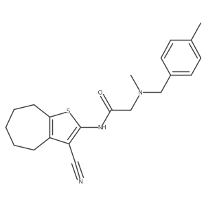 N-(3-Cyano-5,6,7,8-tetrahydro-4H-cyclohepta[b]thiophen-2-yl)-2-(methyl(4-methylbenzyl)amino)acetamide Structure
