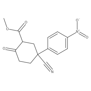 Methyl 5-cyano-5-(4-nitrophenyl)-2-oxocyclohexanecarboxylate Structure