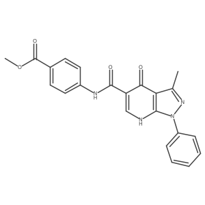 methyl 4-(3-methyl-4-oxo-1-phenyl-4,7-dihydro-1H-pyrazolo[3,4-b]pyridine-5-carboxamido)benzoate结构式