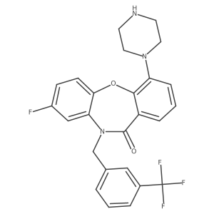 3-Fluoro-10-piperazin-1-yl-5-[[3-(trifluoromethyl)phenyl]methyl]benzo[b][1,4]benzoxazepin-6-one结构式