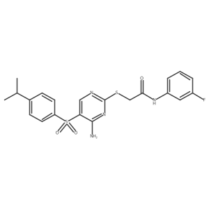 2-((4-amino-5-((4-isopropylphenyl)sulfonyl)pyrimidin-2-yl)thio)-N-(3-fluorophenyl)acetamide Structure