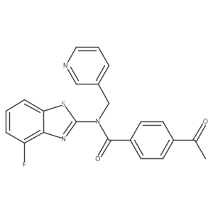 4-acetyl-N-(4-fluorobenzo[d]thiazol-2-yl)-N-(pyridin-3-ylmethyl)benzamide结构式