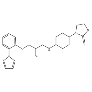 2-Imidazolidinone, 1-[4-[[2-hydroxy-3-[2-(1H-pyrrol-1-yl)phenoxy]propyl]amino]cyclohexyl]-, cis- Structure