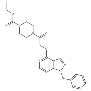 ethyl 4-(2-((3-benzyl-3H-[1,2,3]triazolo[4,5-d]pyrimidin-7-yl)thio)acetyl)piperazine-1-carboxylate Structure