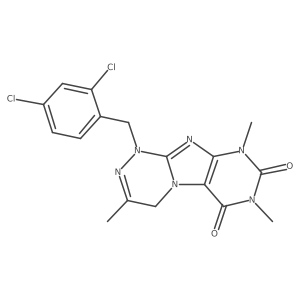 1-[(2,4-dichlorophenyl)methyl]-3,7,9-trimethyl-5,7,9-trihydro-4H-1,2,4-triazin o[4,3-h]purine-6,8-dione结构式