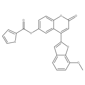 4-(7-methoxybenzofuran-2-yl)-2-oxo-2H-chromen-6-yl thiophene-2-carboxylate Structure