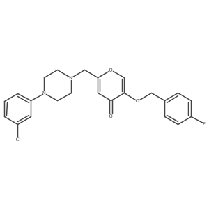 2-((4-(3-chlorophenyl)piperazin-1-yl)methyl)-5-((4-fluorobenzyl)oxy)-4H-pyran-4-one Structure