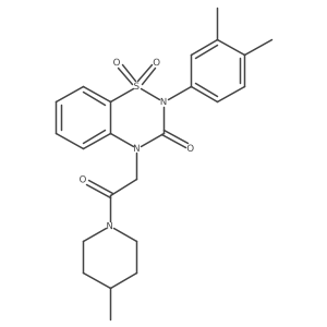 2-(3,4-dimethylphenyl)-4-(2-(4-methylpiperidin-1-yl)-2-oxoethyl)-2H-benzo[e][1,2,4]thiadiazin-3(4H)-one 1,1-dioxide结构式