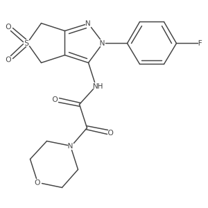 N-(2-(4-fluorophenyl)-5,5-dioxido-4,6-dihydro-2H-thieno[3,4-c]pyrazol-3-yl)-2-morpholino-2-oxoacetamide Structure