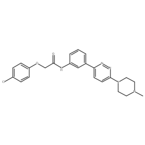 2-(4-chlorophenoxy)-N-[3-[6-(4-methylpiperazino)pyridazin-3-yl]phenyl]acetamide结构式
