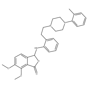 1(3H)-Isobenzofuranone, 6,7-dimethoxy-3-((2-(2-(4-(2-methylphenyl)-1-piperazinyl)ethyl)phenyl)amino)- Structure