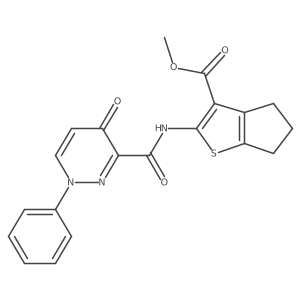 methyl 2-{[(4-oxo-1-phenyl-1,4-dihydropyridazin-3-yl)carbonyl]amino}-5,6-dihydro-4H-cyclopenta[b]thiophene-3-carboxylate Structure