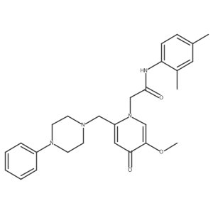 N-(2,4-dimethylphenyl)-2-(5-methoxy-4-oxo-2-((4-phenylpiperazin-1-yl)methyl)pyridin-1(4H)-yl)acetamide结构式