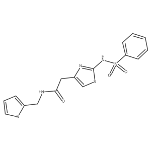 2-(2-(phenylsulfonamido)thiazol-4-yl)-N-(thiophen-2-ylmethyl)acetamide Structure