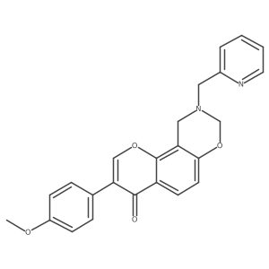 3-(4-methoxyphenyl)-9-(pyridin-2-ylmethyl)-9,10-dihydrochromeno[8,7-e][1,3]oxazin-4(8H)-one结构式