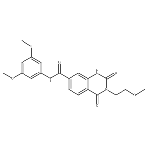 N-(3,5-dimethoxyphenyl)-3-(2-methoxyethyl)-2,4-dioxo-1,2,3,4-tetrahydroquinazoline-7-carboxamide结构式