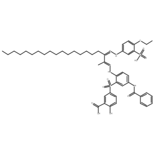 5-[5-Benzamido-2-[2-[3-[(4-ethoxy-3-sulfophenyl)hydrazinylidene]icosan-2-ylidene]hydrazinyl]phenyl]sulfonyl-2-hydroxybenzoic acid结构式