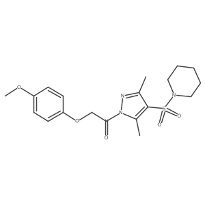 1-({1-[(4-methoxyphenoxy)acetyl]-3,5-dimethyl-1H-pyrazol-4-yl}sulfonyl)piperidine Structure