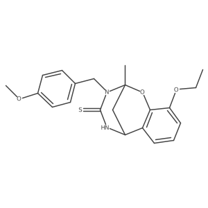 10-ethoxy-3-(4-methoxybenzyl)-2-methyl-5,6-dihydro-2H-2,6-methanobenzo[g][1,3,5]oxadiazocine-4(3H)-thione结构式